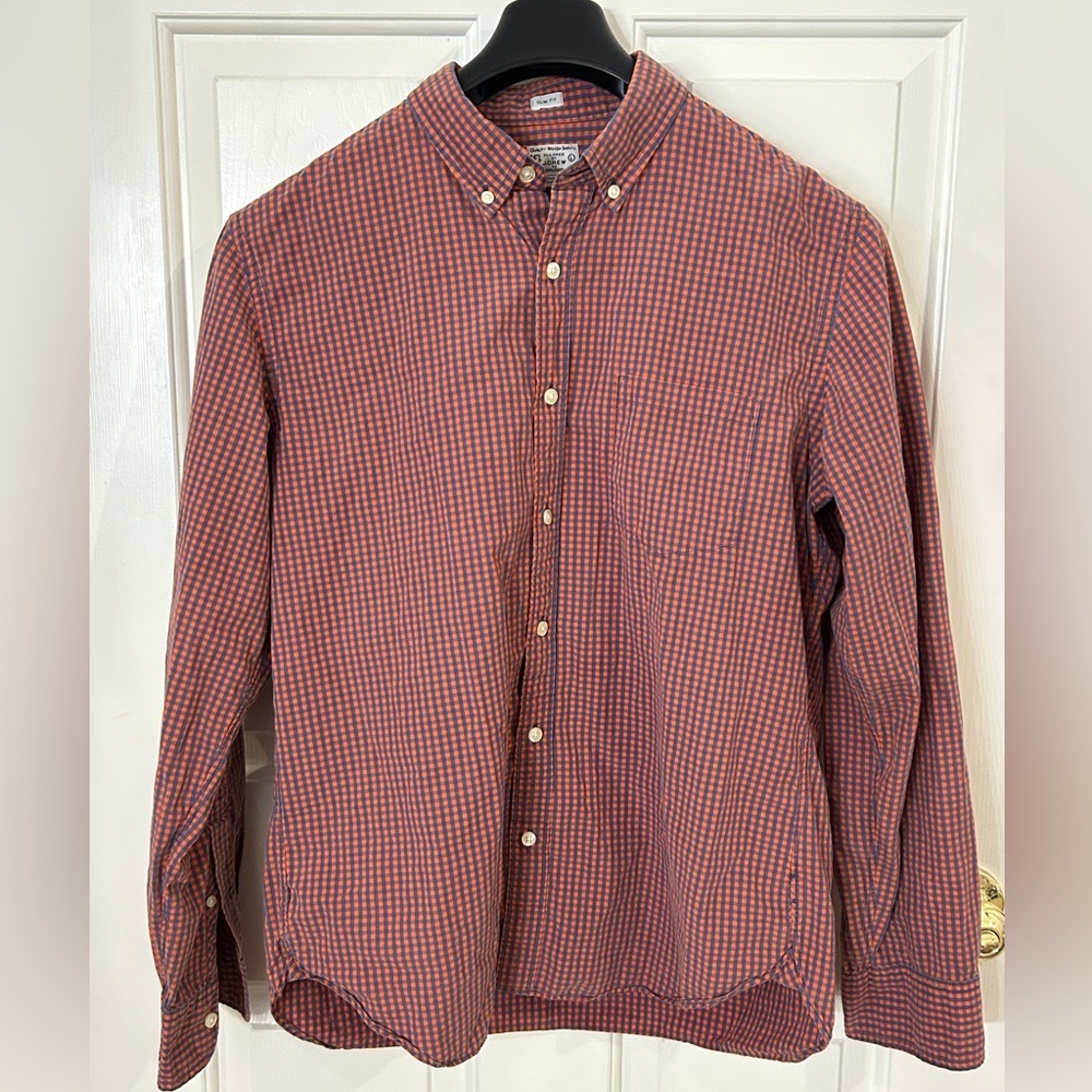 J. Crew Men’s Large Slim Fit Checkered Button Down Shirt